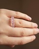 pierścionki - różne Szklany pierścionek z różowymi  kulkami "Crystal" 2