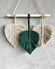 makramy Makrama Liście Ciemna Zieleń i Beż Ozdoba Ścienna Elegance Boho 30x30 cm 1