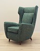 fotele Fotel zielony, włoski design, lata 70, produkcja: Włochy 1