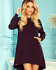 sukienki mini damskie 328-2 AMELIA Bluza kangurka z kapturem - czarna 2