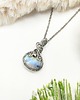 wisiory Naszyjnik Kamień Księżycowy stal chirurgiczna wisiorek handmade wirewrapping 3