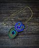 wisiory Peacock eye- wisior soutache z piórami 5