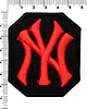 naszywki na ubrania Naszywka naprasowanka NY YANKEES 3D czarno-czerwona termo haft 6x7,2cm 1