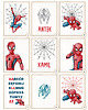 obrazy i plakaty do pokoju dziecięcego Zestaw 3 plakatów Spiderman, metryczka, imię dziecka Wzory 3