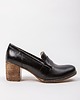 półbuty damskie PÓŁBUTY NA 6 CM SŁUPKU - SKÓRA NATURALNA - MODEL 250 - KOLOR CZARNY LICO 2