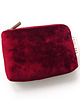 portfele damskie Welurowy portfel etui na karty Bordowy 1