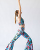legginsy Legginsy dzwony Yogi Bells - Blue Floral 3