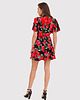 sukienki midi damskie Czerwona sukienka mini z nadrukiem w kwiaty DA1858 RED 1