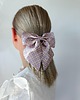 spinki i klamry do włosów Kokarda spinka klamra jedwabna lavender check 100% jedwabna 22 momme 1