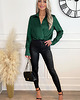 body damskie Eleganckie satynowe body w zielonym kolorze z długim rękawem TA550 1