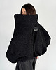 kurtki damskie Krótka kurtka typu bomber teddy czarna 2