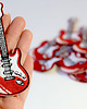 naszywki na ubrania Naszywka naprasowanka GITARA ELEKTRYCZNA CZERWONA termo haft 4x9,6cm 3