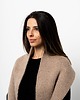 szale damskie PUCHACZ RWS Beżowy - duży mięsisty szalik z etycznej wełny merino i bawełny 1
