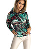 bluza z kapturem damska 390-2 Bluza kangurka z kapturem - turkusowo-brązowy marmur 4
