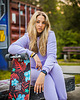 bluza bez kaptura damska Bluza Basic Lilac 1