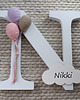 pokój dziecka - różne Drewniana litera z balonami i personalizacją - różowy 1