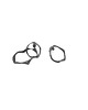 kolczyki srebrne Kolczyki srebrne WAVES Circle asymmetrical / black silver earrings 2