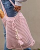 torby na ramię Różowa torba z bawełnianego sznurka z koralikami net bag 2