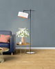 lampy podłogowe Designerska lampa stojąca z abażurem w stylu glamour MELTON GOLD 1