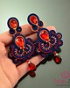 kolczyki soutache Granatowo czerwone kolczyki sutasz 5
