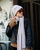 szale damskie Wełniany komplet czapka + szalik beż szary melanż 100% wełna merino 3