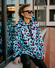 bluza z kapturem damska Bluza Oversize Tunika DR.CROW Panterka Blue 1