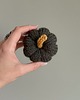 dodatki - różne Dynia ozdobna handmade, rozmiar S, zielona z pomarańczowym ogonkiem- 1 szt. 1