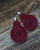 kolczyki soutache Bordowo- czarne spirale  kolczyki soutache 1