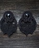 kolczyki soutache CZarne kolczyki z koronkowymi kwiatami 1