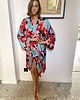 szlafroki damskie Szlafrok narzutka kimono w żakardowe kwiaty 8