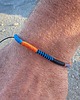biżuteria męska Męska bransoletka - plecionka SNAKE 4-5 mm -czarny pomarańcz i niebieski 1