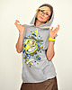 bluza z kapturem damska Ice Bear Yellow Oversized Sleeveless Hoodie 1