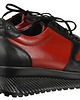 sneakersy damskie Sneakersy skórzane - czarno  czerwone  (6192) 4