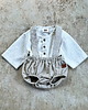 chłopiec - inne Komplet lniany koszula oversize off white i bloomersy beige 6