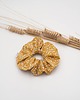 gumki do włosów Big scrunchie Musztarda kwiatuszki 1