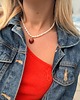 naszyjniki - inne Naszyjnik z perłami i sercem 1