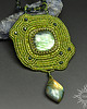 naszyjniki - inne Vorvellir, naszyjnik z labradorytem, haft koralikowy, beading 2