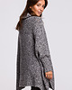 swetry damskie  Sweter ponczo z golfem - antracytowy(BK-049) 3