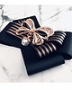 broszki Czarna Brosza z paskami i kokardą  Rose Gold 3