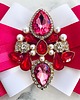 broszki Brosza z kryształami w kolorze różowym    New 3