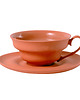 kubki i filiżanki Filiżanka  XL ze spodkiem / ceglasta  porcelana 1