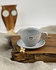 filiżanki Filiżanka ze spodkiem w stylu boho 180 ml - cappuccino z sercem 1