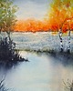 obrazy Obraz  akwarela "Samotne brzozy" 40x30 cm 3