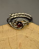 pierścionki - różne Pierścionek regulowany granat wire wrapping 2