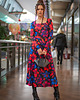 sukienki midi damskie Sukienka z dekoltem karo - Karla Flower Power 2