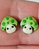 kolczyki z masy plastycznej Zielone Kolczyki Grzybki Muchomory 2