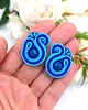 kolczyki soutache Largo kolczyki sztyfty sutasz z agatem niebieskie małe lekkie 1