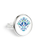 pierścionek z żywicy Pierścionek - Ptaszki folkowe, blue 1