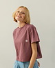 t-shirt damskie T-shirt Crop-Voila Rose Brown Białe Stokrotki 1