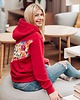 bluza z kapturem damska Bluza Clasic kangurka czerwony 3